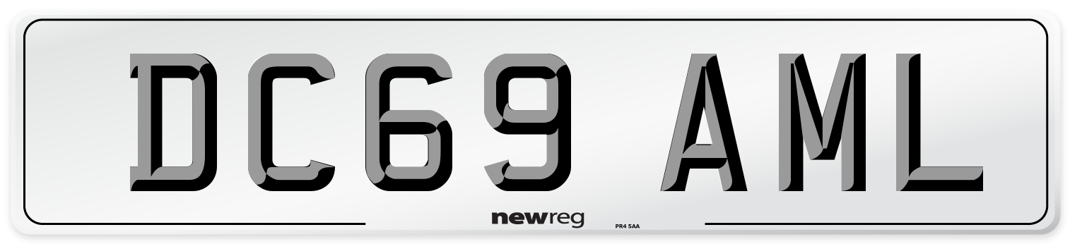 DC69 AML Number Plate from New Reg